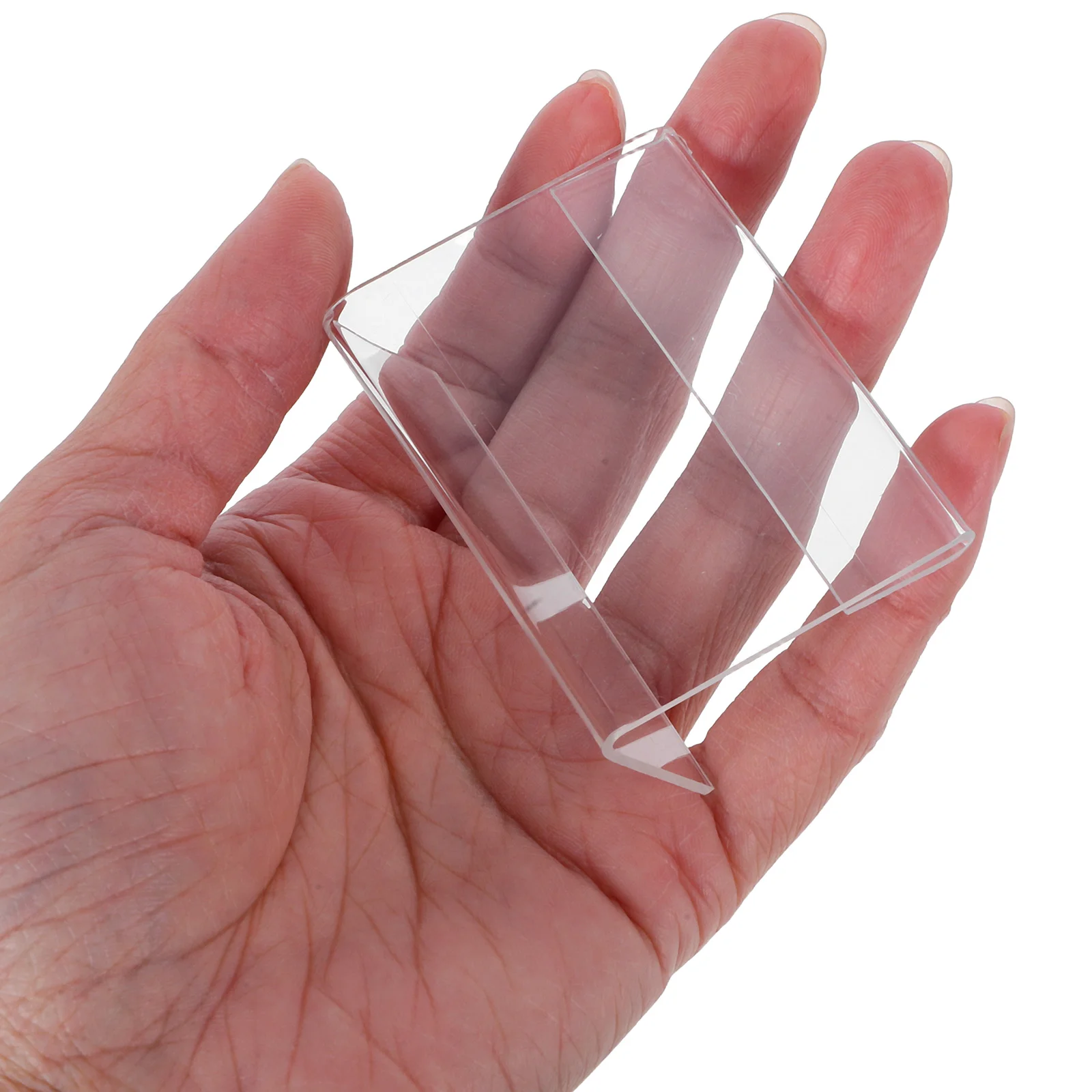 

20pcs Acrylic Display Stand Clear Sign Holders Desk Name Card Easel Plate Stands Office Slanted L Shape Supermarket Shop