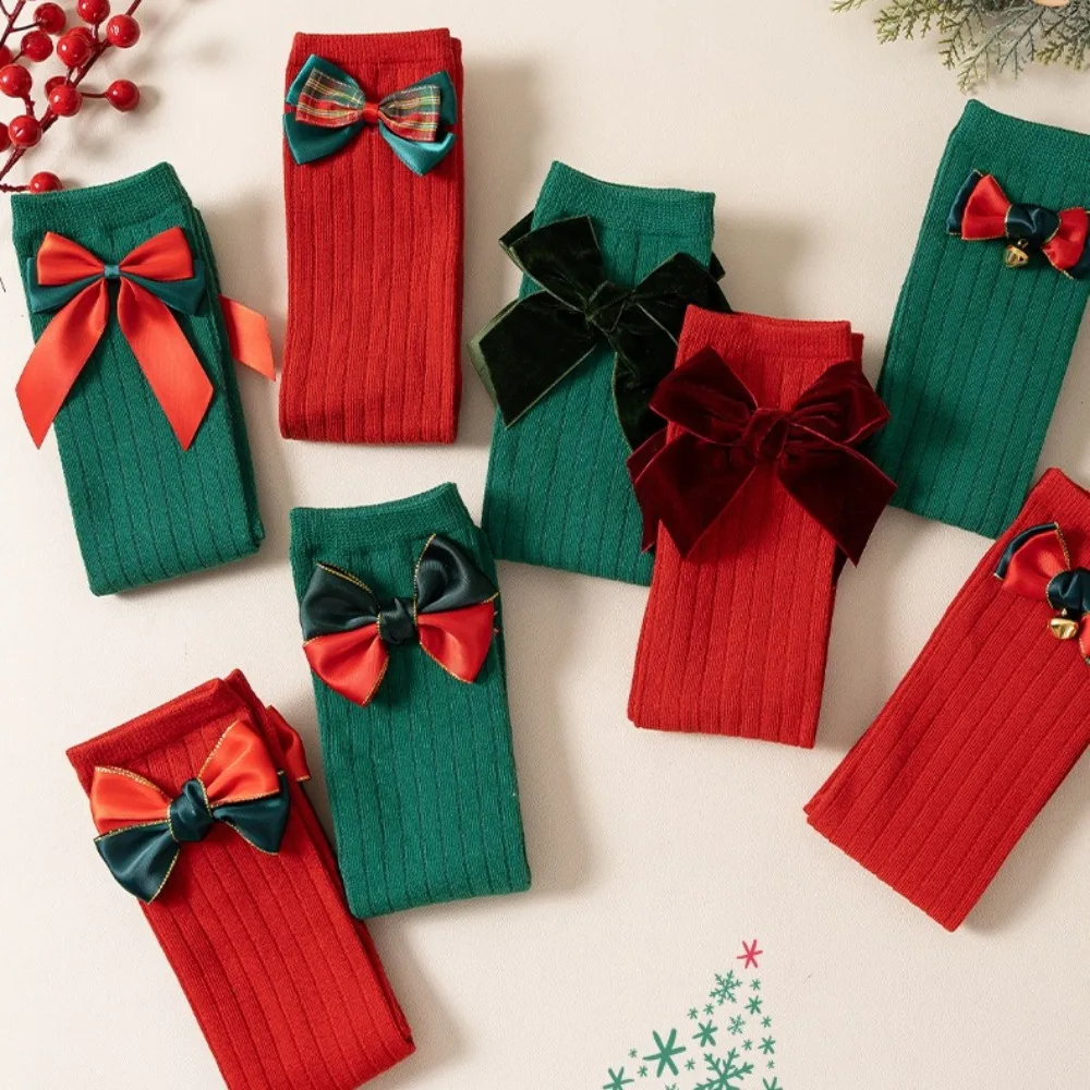 

1Pair Kids New Years/Christmas Tube Socks Cute Cotton Children Knee High Ribbed Socks Korean Fashion Toddler Girls Long Sockens