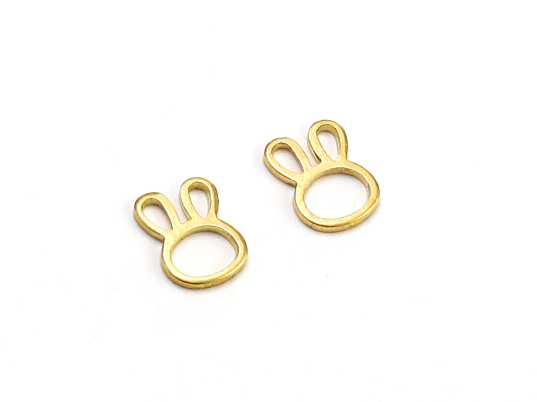 50pc Bunny Charm, Easter Rabbit Charms, DIY Ornament, Raw Brass Earring Findings, Add-on, 9x6.5mm, Jewelry Making -R1626
