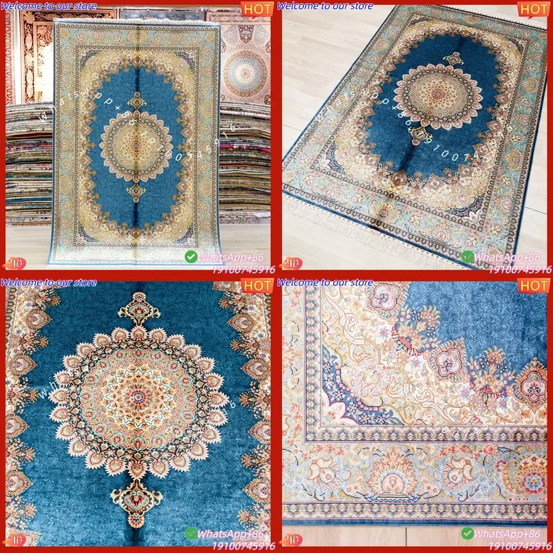 CECertificate YILONG 122x183cm Handknotted Silk Rug High Quality Antique Turkish Design for Home Interior for Living Room