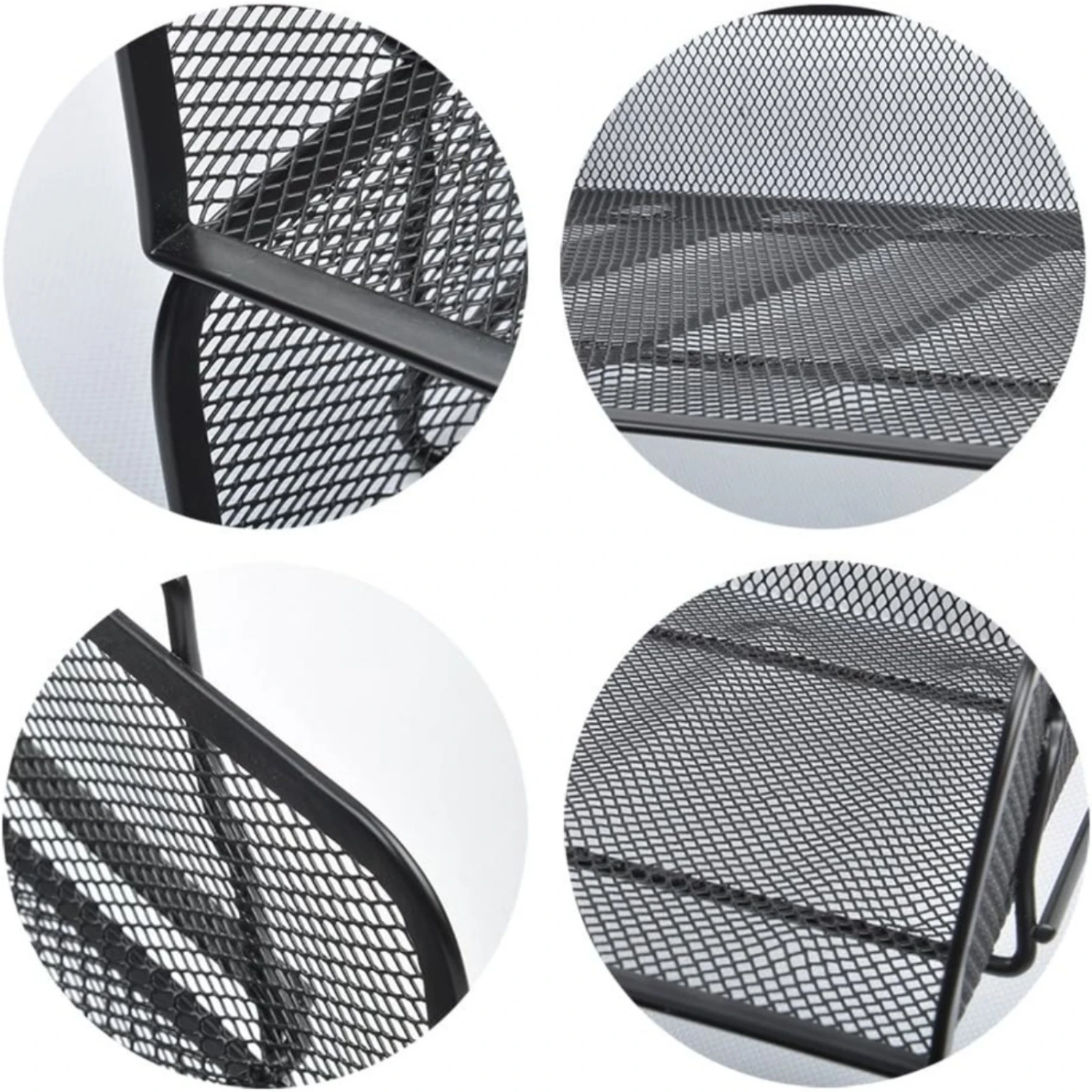 4-Tray Mesh Document Organizer Vertical Black Metal Desk File Sorter Desktop Organizer with Mesh Trays Space-Saving for Office