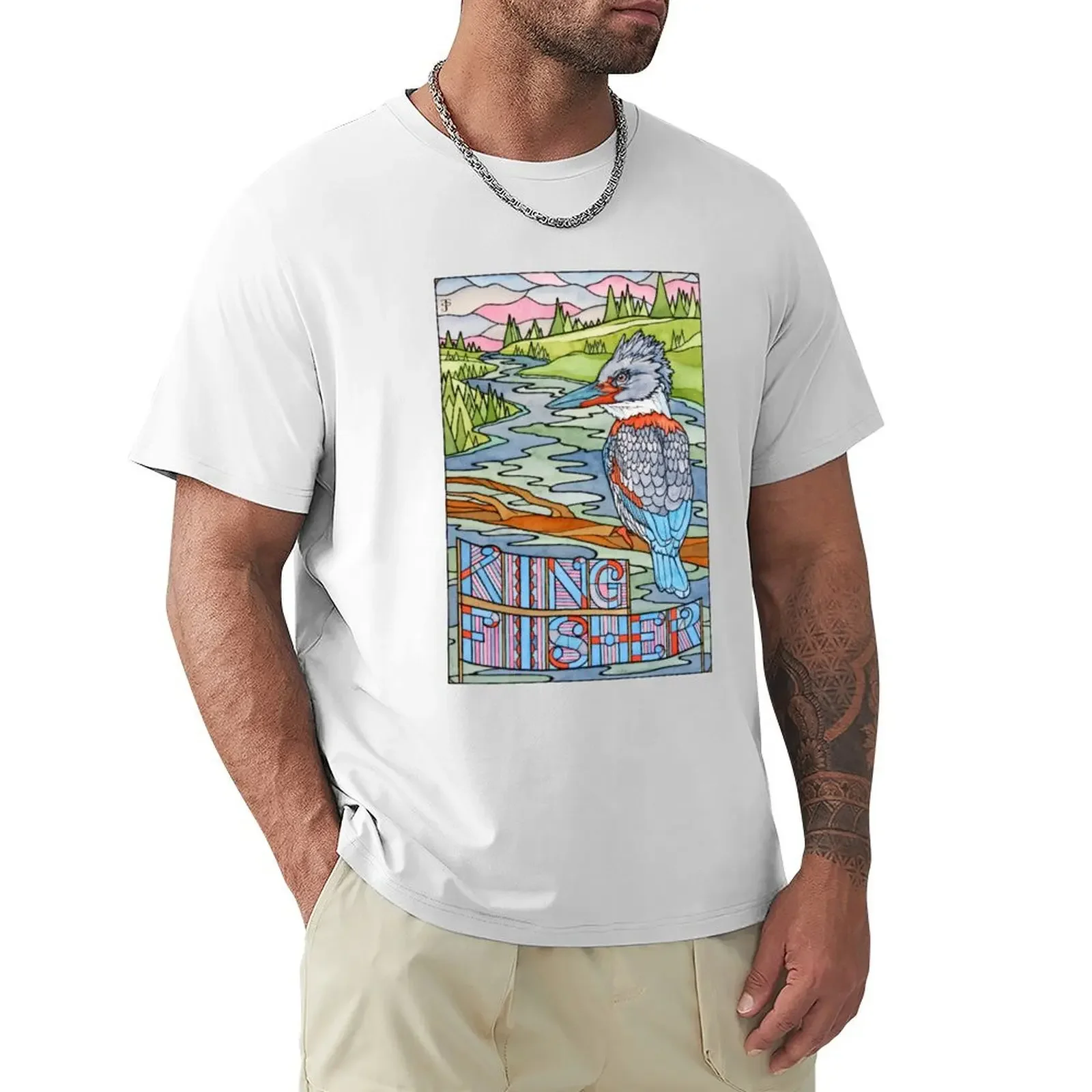 Kingfisher T-shirt sweat Blouse shirts graphic tees mens big and tall t shirts