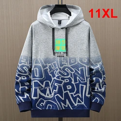 Plus Size 10XL 11XL Hoodies Men Casual Fashion Gradient Hoodies Male Spring Autumn Hooded Sweatshirt Big Size 11XL