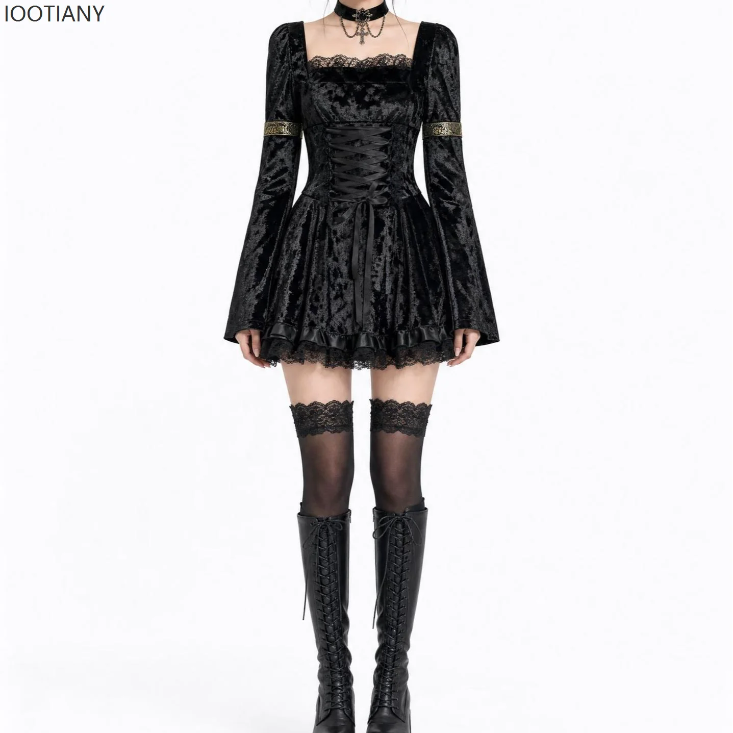 Gothic Vampir-Spitzenkleid Sexy Damen Halloween Hexen-Cosplay-Kostüm Mode Bar Nachtclub Bühnen-Performance-Kleidung Rock 2026 – Detail 5