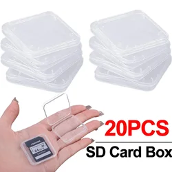 1-20Pcs Transparent Plastic SD Memory Card Case Holder Box Card Reader Storage Box Micro SD TF Card Clear Case Holder Protector