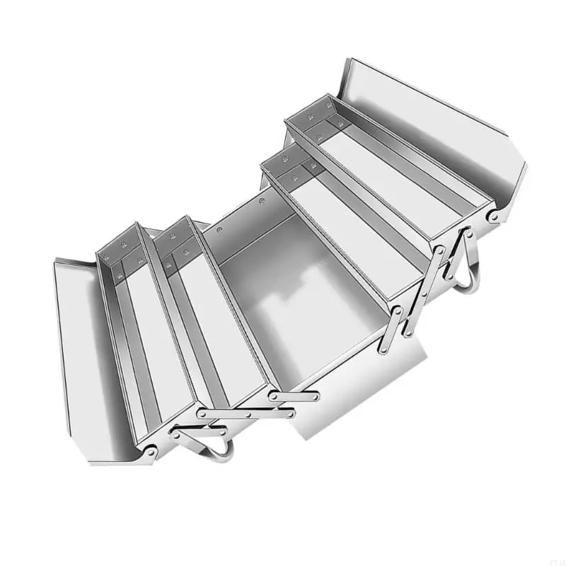 77JA Tiết kiệm không gian Double lớp Thiết kế giải pháp lưu trữ hộp công cụ không gỉ có thể gập lại để sửa chữa nhà và cắm