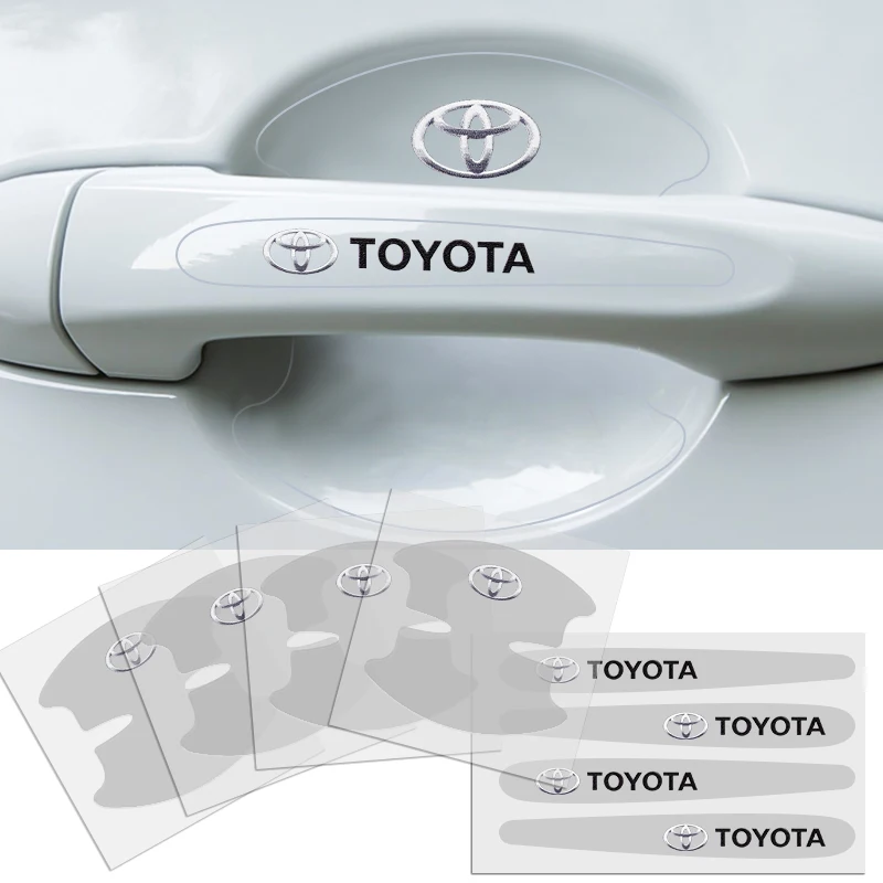 Película protectora transparente para manija de puerta de coche, Protector para Toyota Corolla, Yaris, Rav4, Camry, Avensis, Auris, c-hr 86, Prius