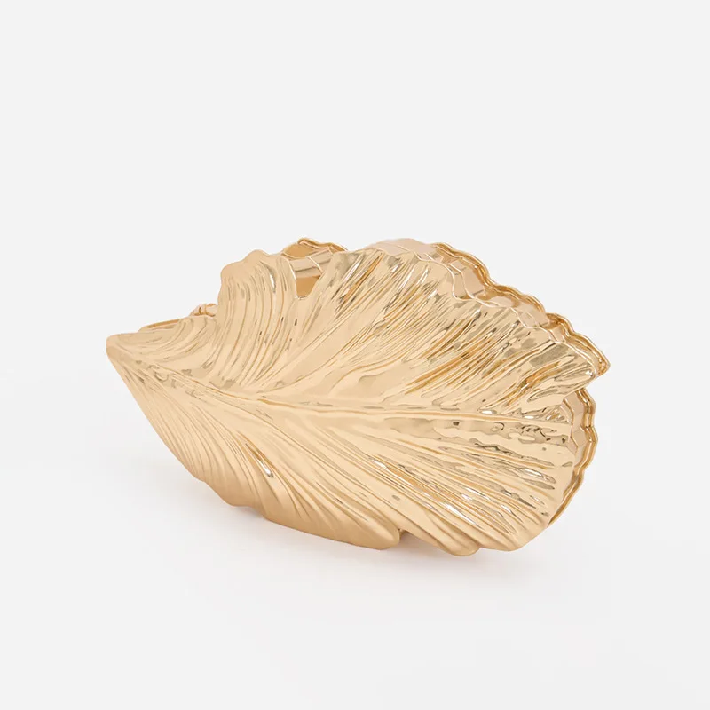 Golden Leaf Evening Bags for Women Handbags Acrylic Box Clip Bag Ladies Party Wedding Bags Purse Bling Clutch 3D Women's Bag NEW