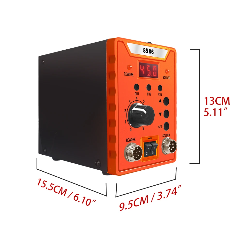 Welding Desoldering Station Repair 8586 Soldering Station2-in-1 Hot air g un Soldering Iron with Soldering Iron and Hot Air g un