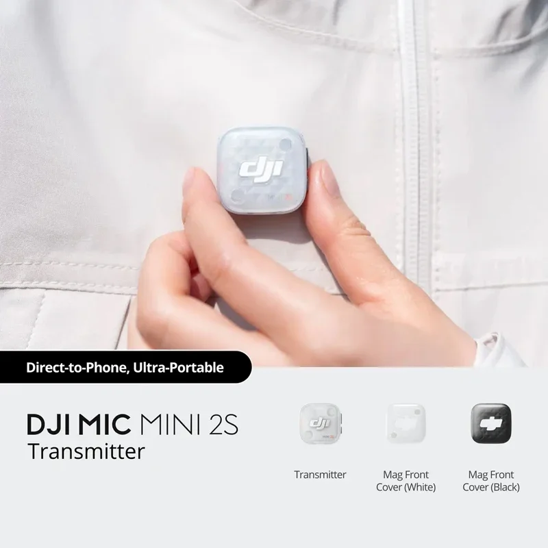 Original DJI Mic Mini 2S Wireless Microphone Clip-on System Magnetic Fastener 28H Local Recording Multi-Person Interview Vlog