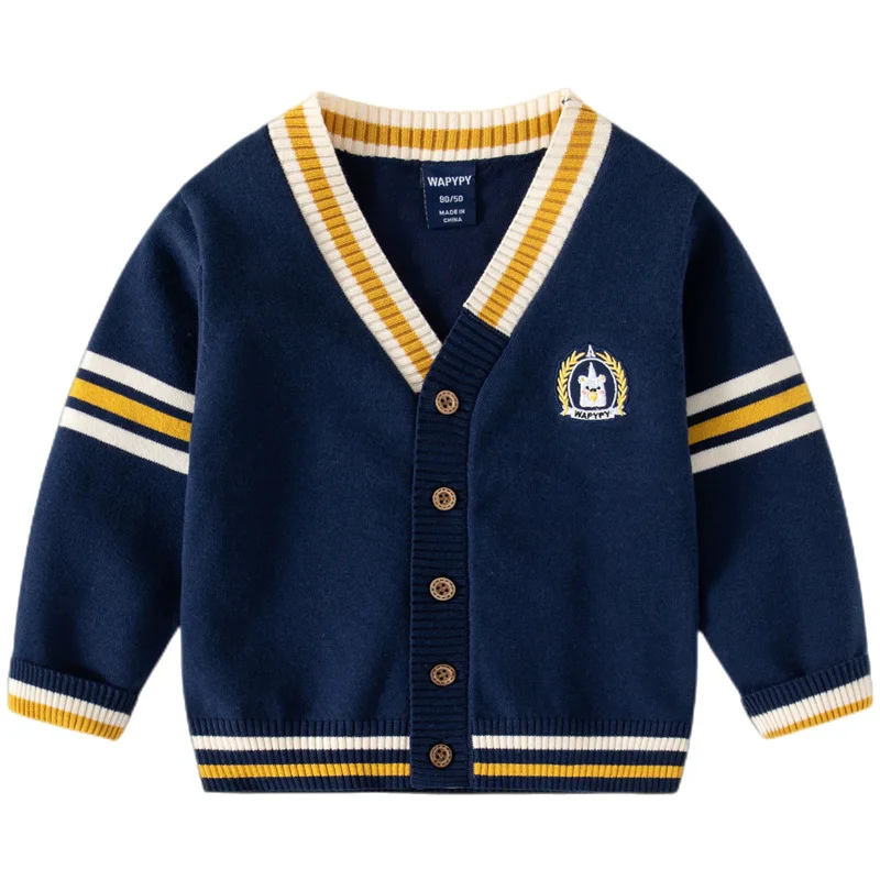 Stylish Boys Sweaters Kids School Uniform Cardigans Winter Cotton Toddler Baby Knits Jacket Children Clothes