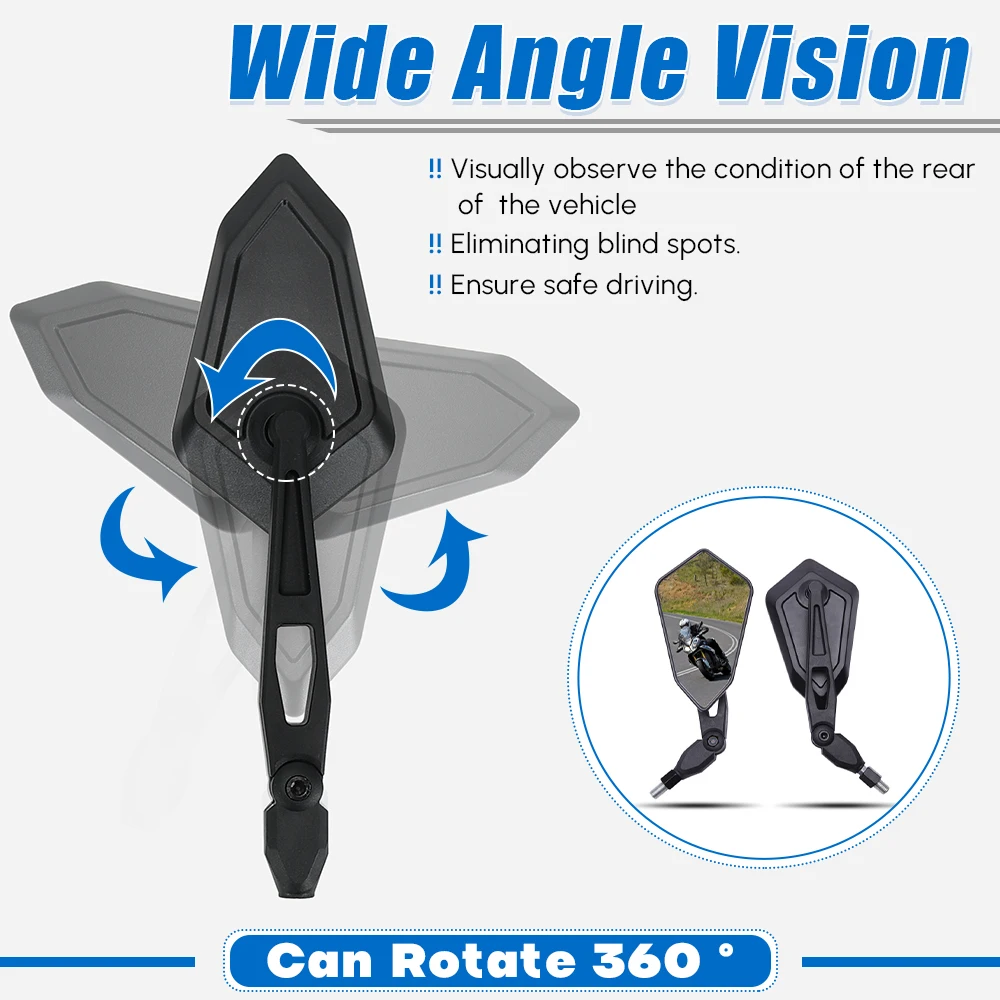 Durable Motorcycle Rearview Mirror Kit For Spiegel Paar Honda Yamaha Kawasaki Maverick Booster M10 Enduro KTM Suzuki Black image 4