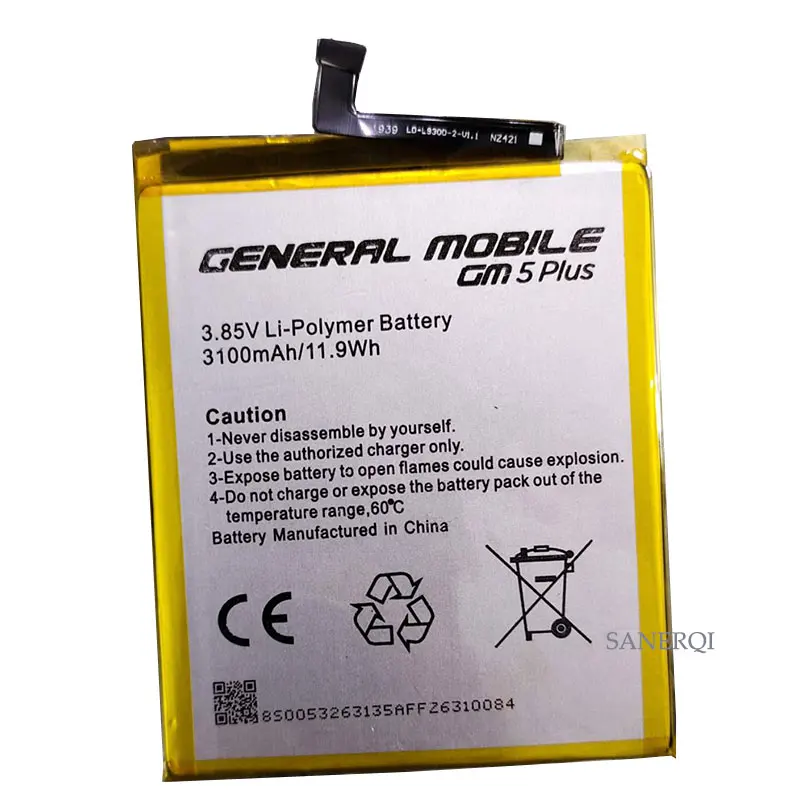 3100mAh battery for General Mobile GM 5 GM5 Plus GM5Plus Smart phone Battery