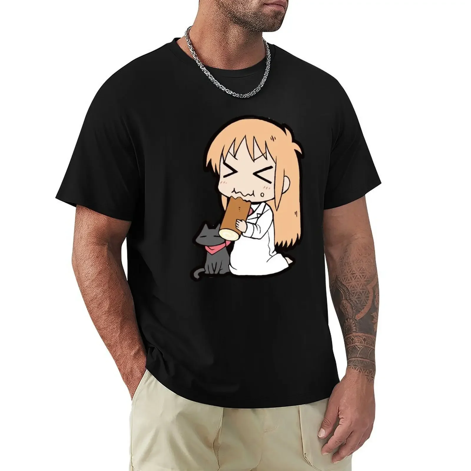 Hakase and Sakamoto Chibi T-Shirt sweat anime tshirt mens champion t shirts