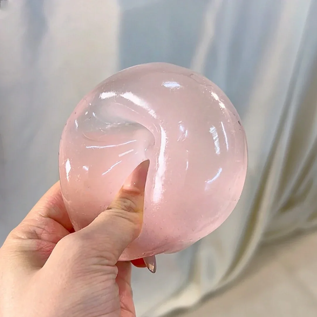 Juguete Sensorial Antiestrés Azul Estético: Mochi de Maltosa Transparente, Adorno Creativo para Escritorio de Oficina, Juguete Sensorial para la Concentración, Regalo