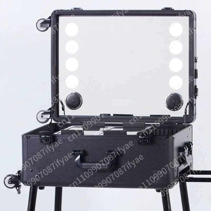 Makeup box with light trolley Professional makeup artist makeup artist special beauty tool box light box hidden bracket