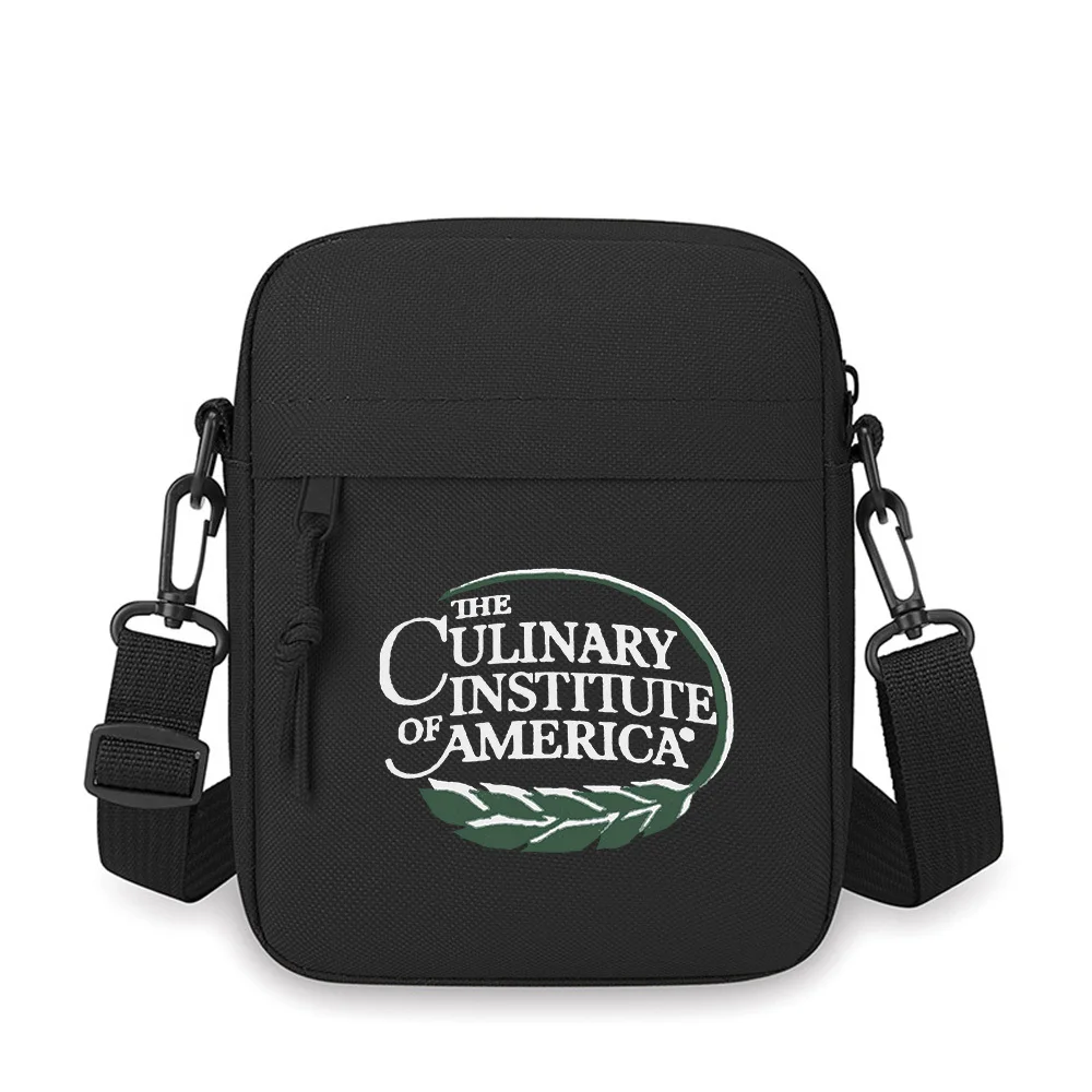 

Culinary Institute America emblem green leaves Men Crossbody Bag Single Shoulder Women Cartoon Anime Film Printing Design Unisex