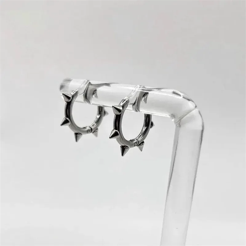 Unique Hoop Earrings with Spikes • Stainless Steel Gothic Y2K Indie Cyber Statement Jewelry Gift
