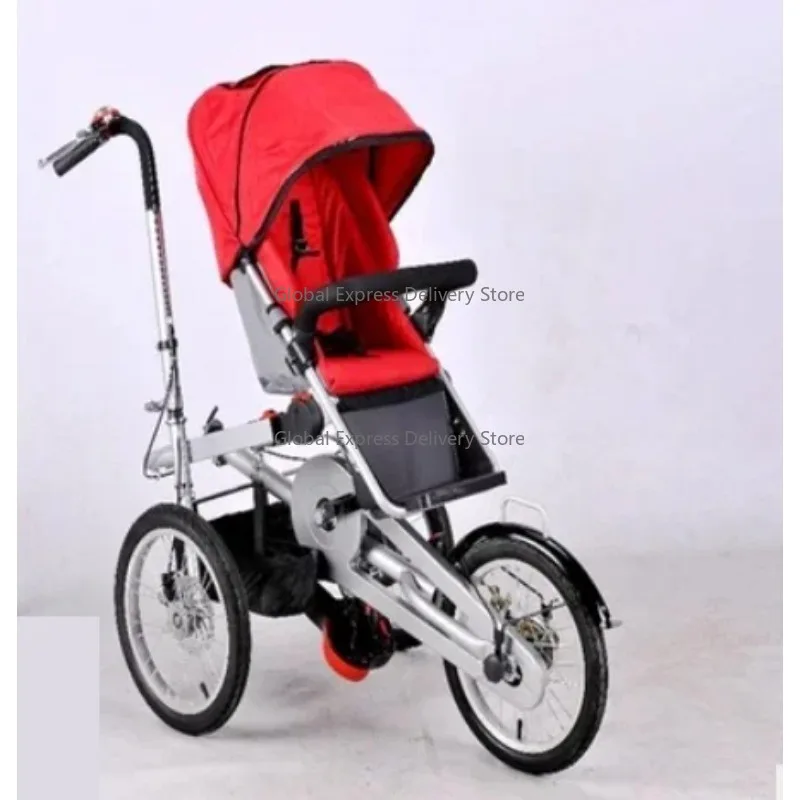 Foldable mother and baby bike stroller
