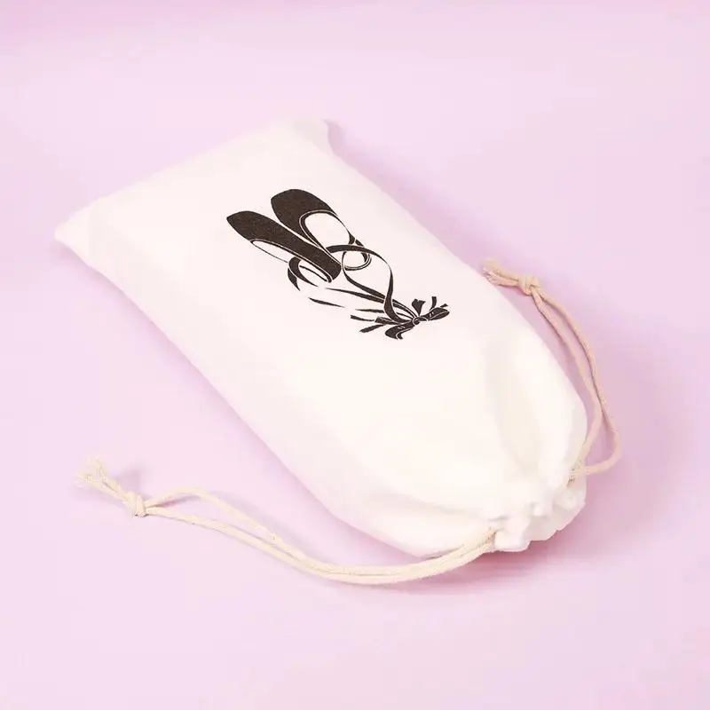 Ruoru 13*27cm Drawstring Ballet Bag White Color dance Bag for Girls Ballerina Pointe Shoes Bags Ballet Dance Accessories