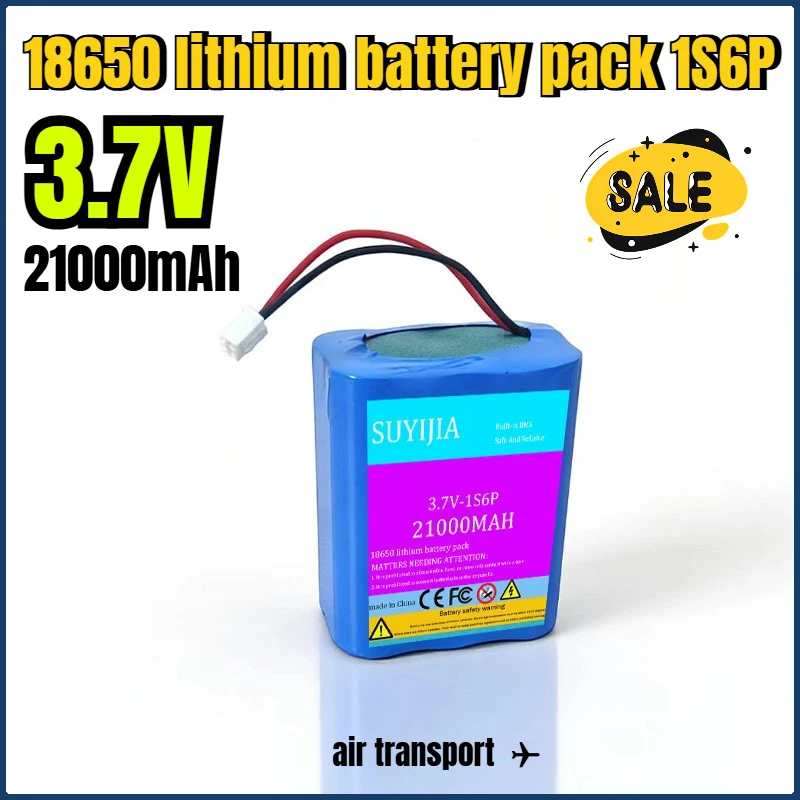 New 3.7V 21AH 1S6P 18650 Rechargeable Li-ion Battery Pack for LED Light Bluetooth Speaker Spare Replacement Original Battery