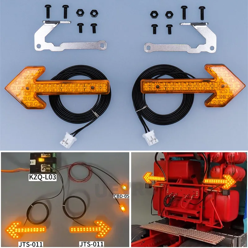 1:14th Scale Arrow Light Warning Lamp Double Flash for Tamiya RC Dump Truck SCANIA 770S R620 VOLVO BENZ MAN Car Accessories