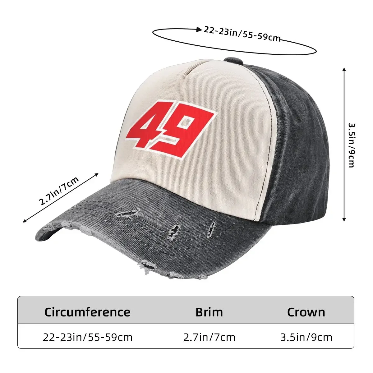 Fabio Di Giannantonio Nummer 49 Baseball Cap Rave Snapback Cap Dames Heren