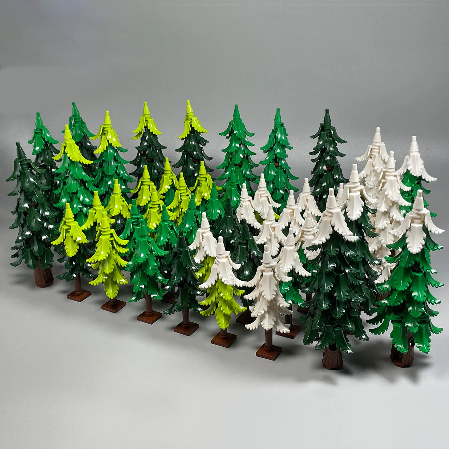 Set de Bloques de Construcción MOC City Garden – Montaje DIY de Pino y Ciprés, Plantas de Bosque con Vista a la Calle, Accesorios de Tronco, Hojas y Césped