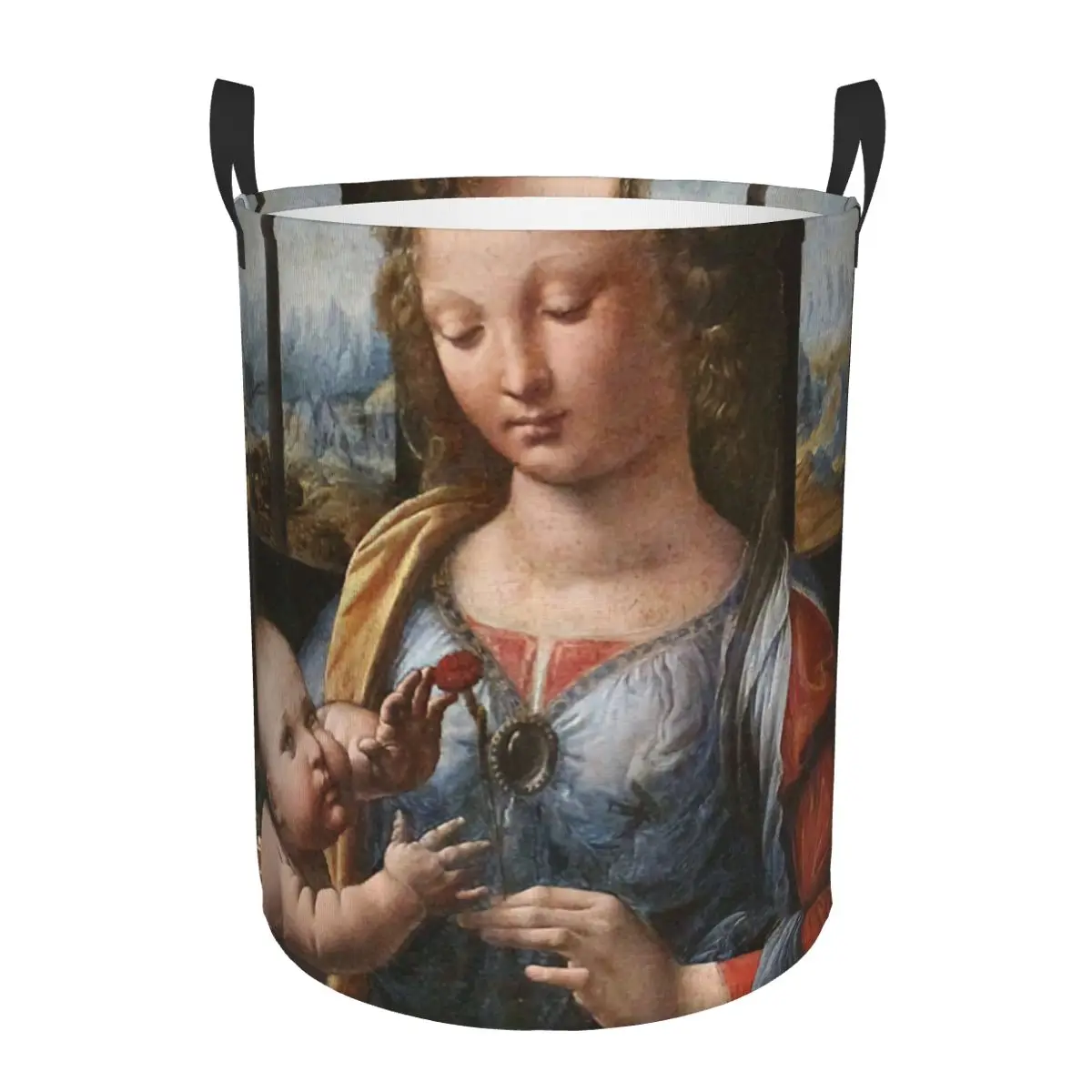 Madonna Of The Carnation Laundry Basket Collapsible Leonardo Da Vinci Baby Hamper for Nursery Toys Organizer Storage Bins