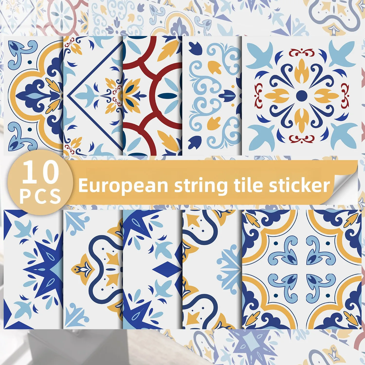 

Nordic Tile Art Wall Stickers Kitchen Bathroom Waterproof and Oil-Proof Wallpaper Self-Adhesive Wholesale Crystal Film Tile Stic