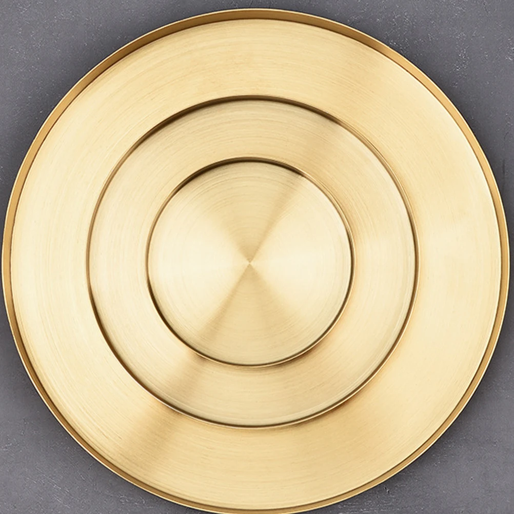 

Stainless Steel Jewelry Tray Large Round Straight-Sided Storage Organizer Golden Nordic Style Display Tray for Cosmetics Tea