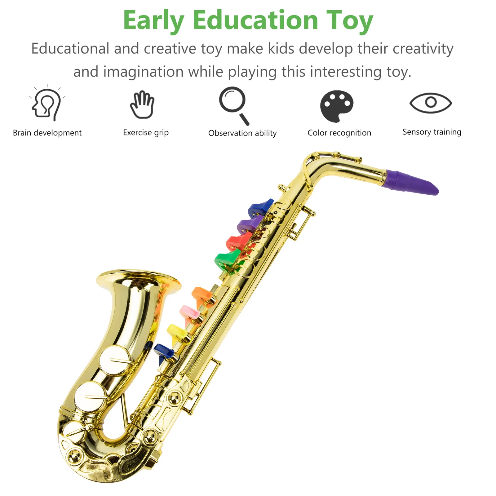 Jouet saxophone en plastique pour enfants, instruments de musique pour tout-petits, accessoire de performance sur scène