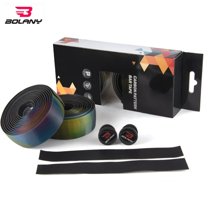 BOLANY Bike Handlebar Road Bike PU Strap Shock Absorption and Sweat Absorption Bicycle Handlebar with 5D Gradient Handlebar Tape