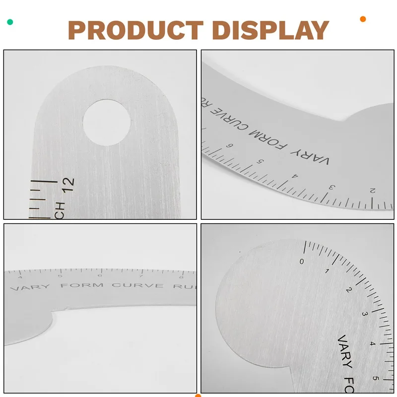 ABLG 12Inch Solid Metal French Curve Hip Curve Ruler For Measuring Sewing Design Making 1 PCS