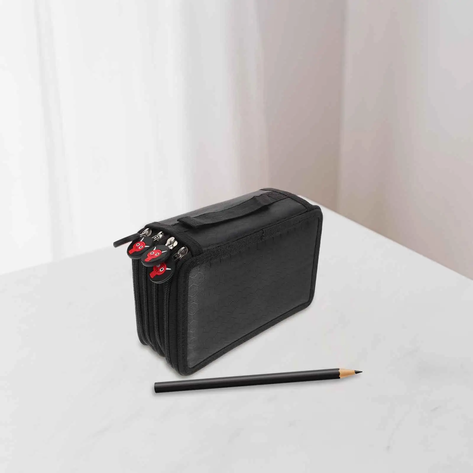 Multi-layer Pencil Case Stationery Bag Child for Office Supplies Black 72 Slots