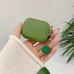 Deep green silicone headphone case for airpods 1 2 3 4 pro 2 4nd generation wireless bluetooth earphone charging box protector