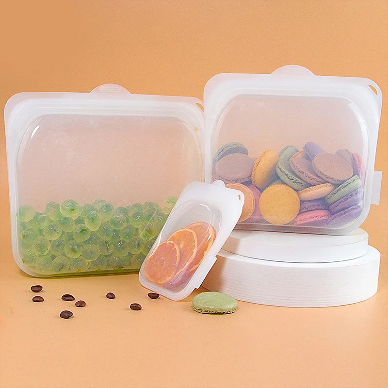 Food Grade Silicone Fresh-keeping Bag Reusable Heat-resistant Leak-proof Separate Sealed Bag Fresh-keeping Frozen Food Container