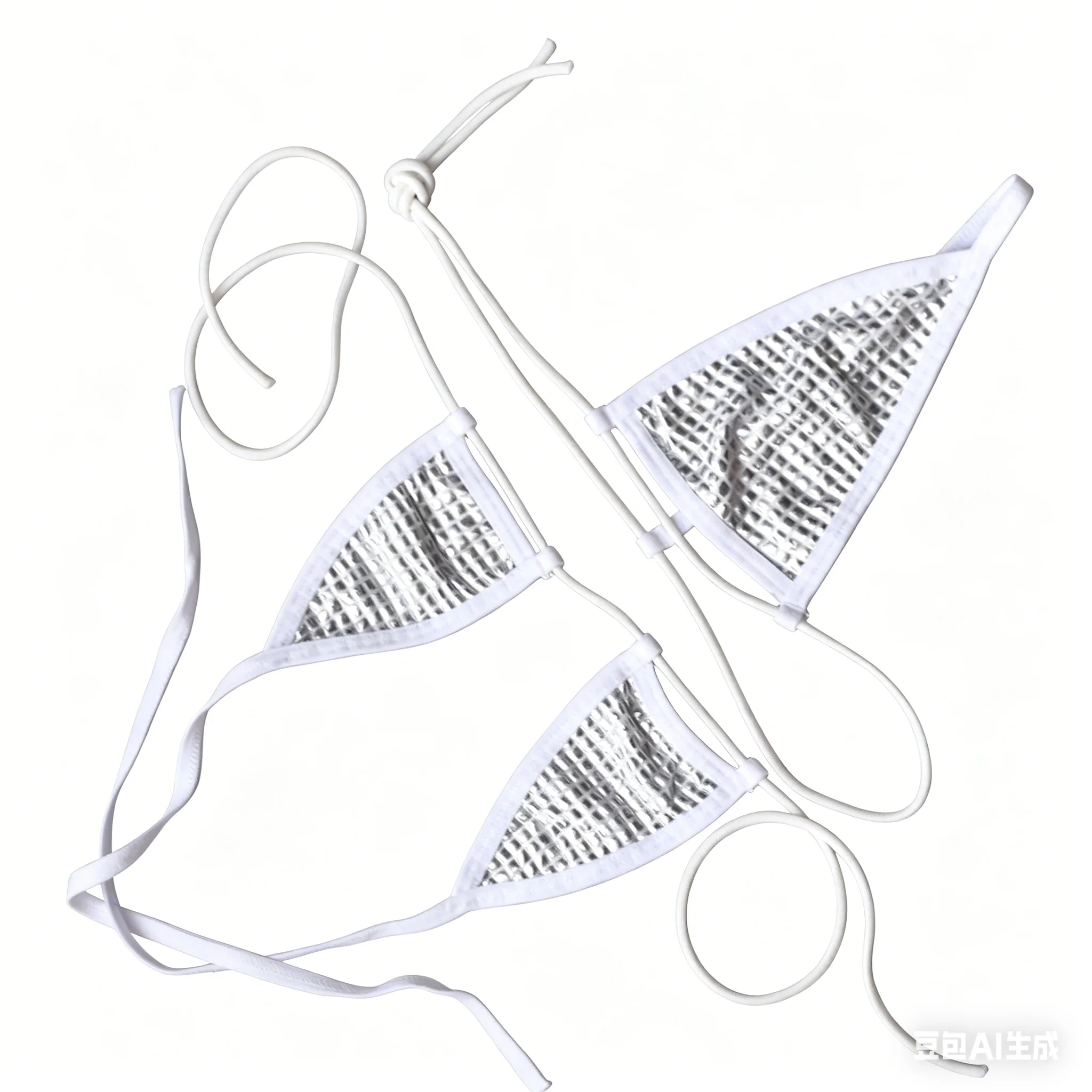 2-Piece Women's Fishnet Mesh Lingerie Set Sexy Tie-Side Sheer Bikini Outfit Girl Summer Seaside Hot Bikini Shiny Glossy Lingerie