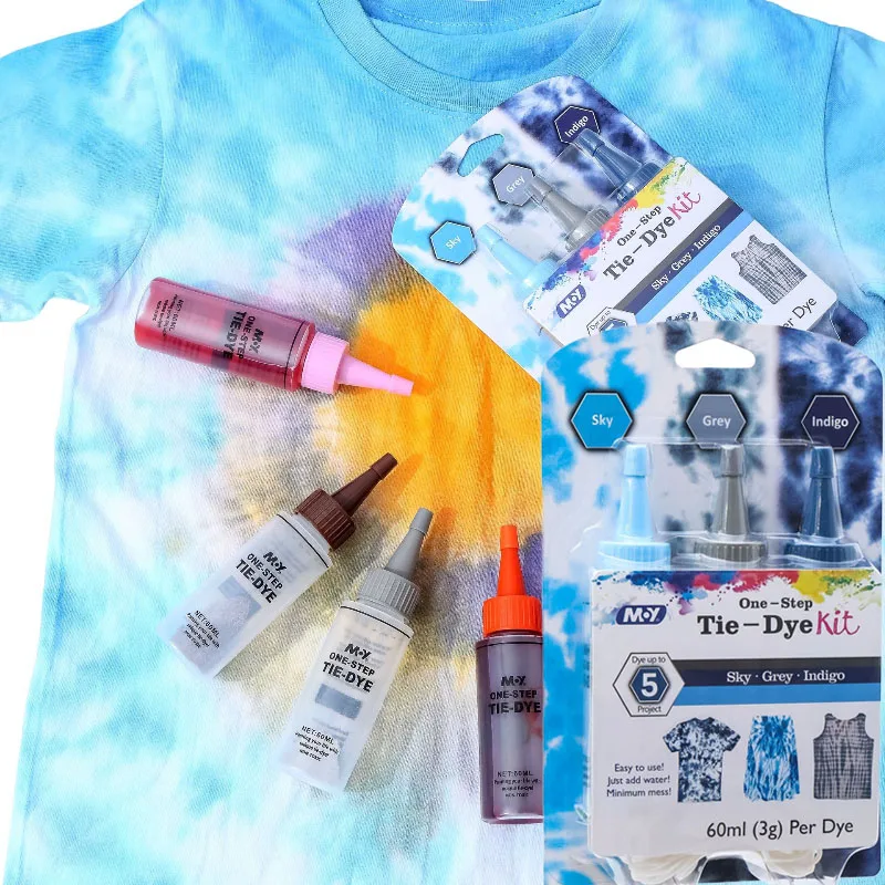 60ml Tie-dye Set Plant Environmentally Friendly for Handmade DIY Clothes Graffiti T-shirts Painting Materials Educational Toys