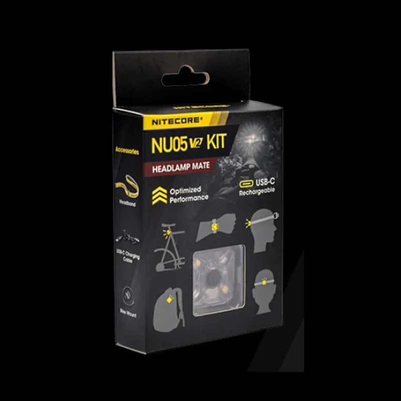 NITECORE NU05 V2 Kit Rechargeable Headlamp Mate 40Lumens Portable Multi-purpose Ultra Lightweight Headlight