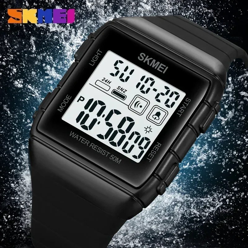 SKMEI 1960 reloj hombre Japan Digital movement Mens Sport Military Countdown Alarm Clock 5Bar Waterproof LED Light Wristwatch