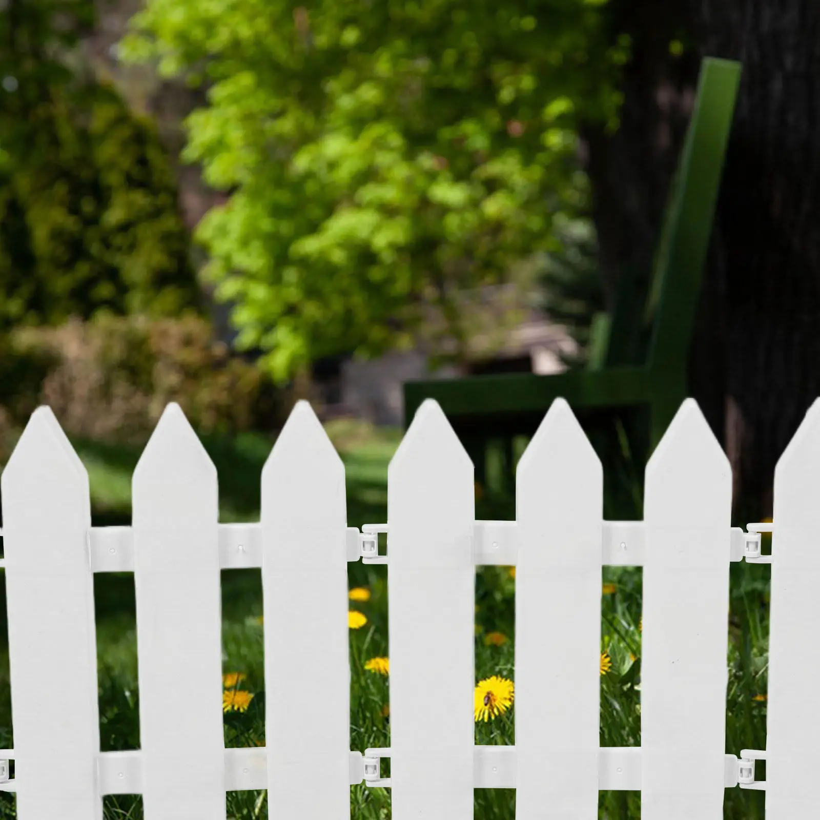 4Pcs Plastic Landscape Fence Garden Edging Border for Lawn Flower Bed Sidewalk Pathway Decorative Outdoor Villa Border Natural