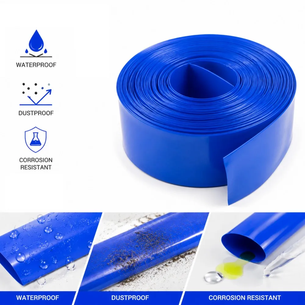 Blue 18650 Lithium Battery Film  PVC Heat Shrink Tube 30-100mm Width Lithium Battery Shrinkable Film Sleeve Insulation Sheath