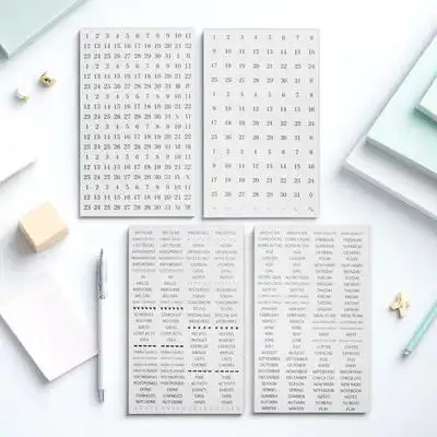 4 Sheets Journal Planner Stickers Exquisite Design DIY Decorative Stickers for Scrapbook Notebook Calendar Cards Hand Account