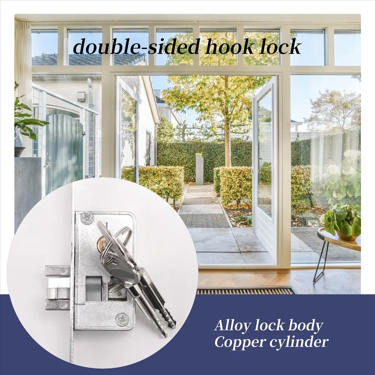 [TOP SALE] /Door Lock, Sliding Door Hook Lock, Alloy Lock Body, Frame Glass Door, Sturdy, , Door Hardware