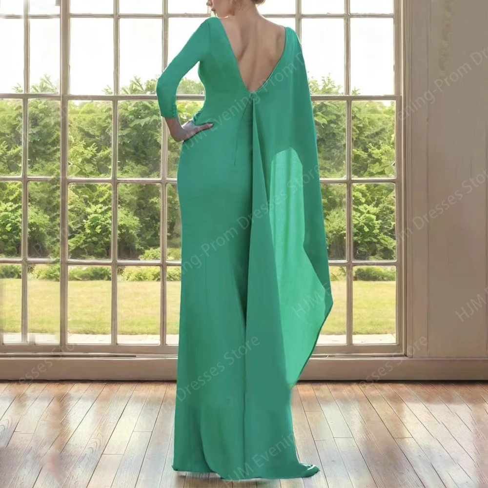 Elegante vestido longo para a mãe da noiva, vestido de gala com chiffon até o chão para mulheres, festa de casamento sereia, vestido de noite, 2024