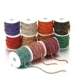 1 Meter Stainless Steel Claw Rhinestone SS6 SS12 Crystal Tassel for DIY Clothes Earring Beads Diamond Rhinestone Body Chains