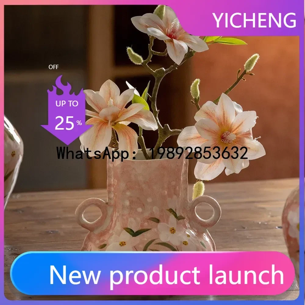 

Jingdezhen Ceramic Vase Ornament High-End Entryway American Art Decoration Living Room Imitation Flower Arrangement Vase