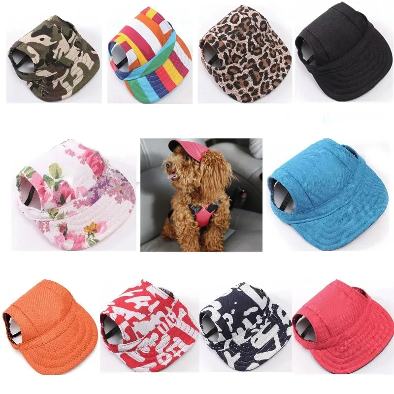 Pet Dog Caps Small Puppy Pets Summer Solid Color Cap Dog Baseball Visor Hat Outdoor Accessories Bonnet Cap Travelhelmet