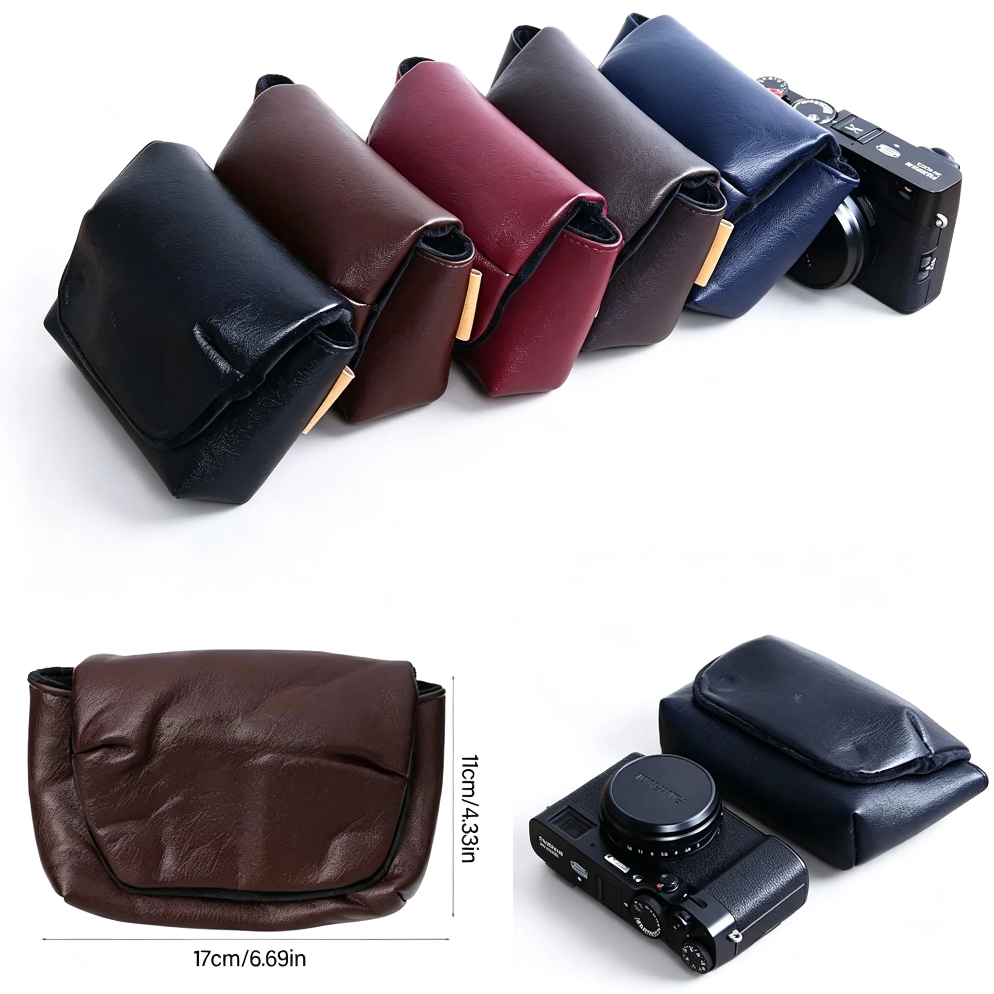 Retro PU Leather Camera Bag Wear Resistant Case Cover For Canon Powershot V1 G7X Mark III II G7X3 G7X2 G7XIII G7XII SX740 SX730
